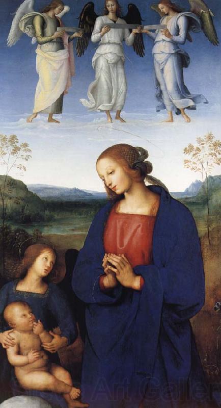 Pietro Perugino The Virgin and Child with an Angel Spain oil painting art